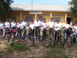 Kim with kids and new bikes